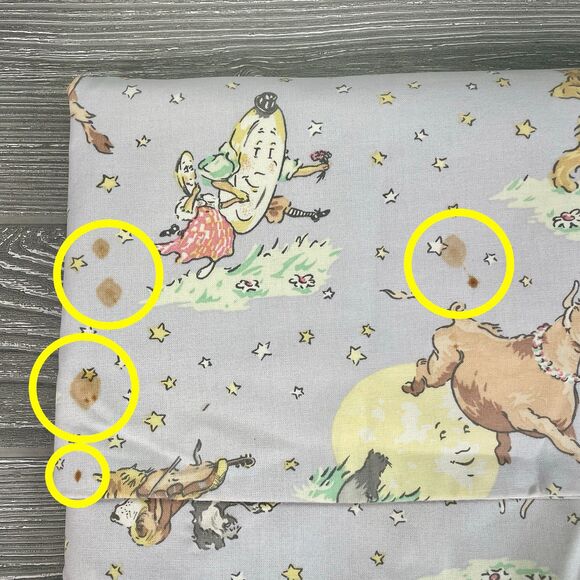 Laura Ashley Nursery Rhyme Curtain Valances Hey Diddle Cow Moon - Set of TWO! - Picture 10 of 12